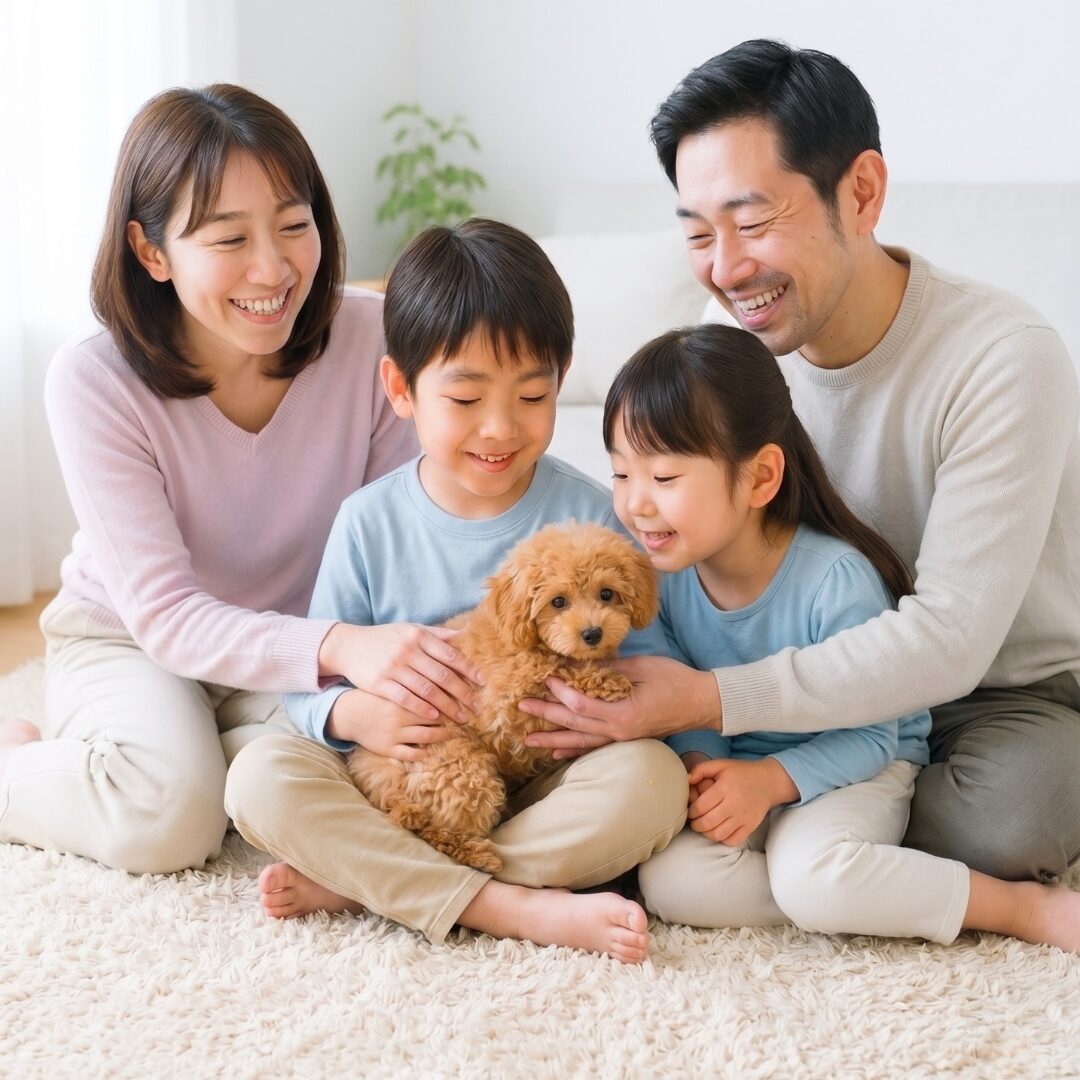 家族に迎えられた子犬（福岡のペットショップ ペッツメイト）